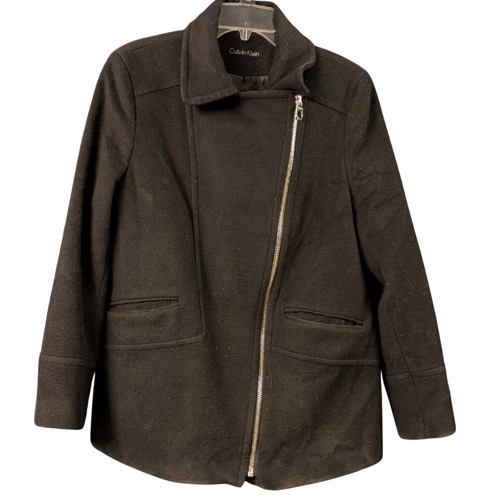 Calvin Klein Black Women's Pea Coat M or L, Good Condition.